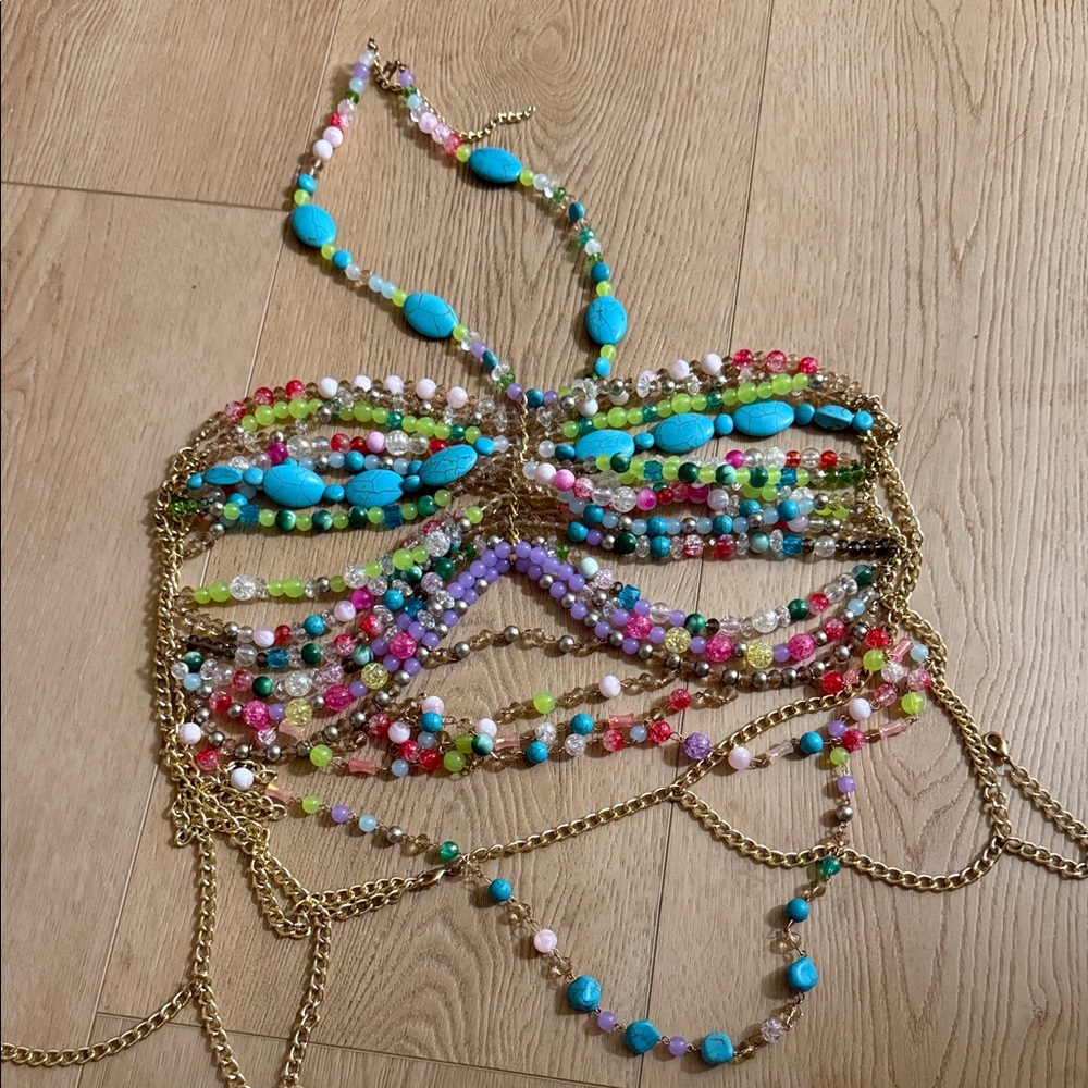 Colorful Beaded chain top